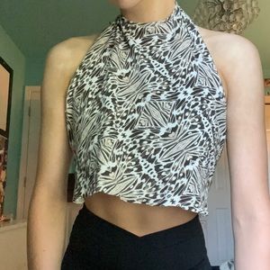 White and cream halter top.
